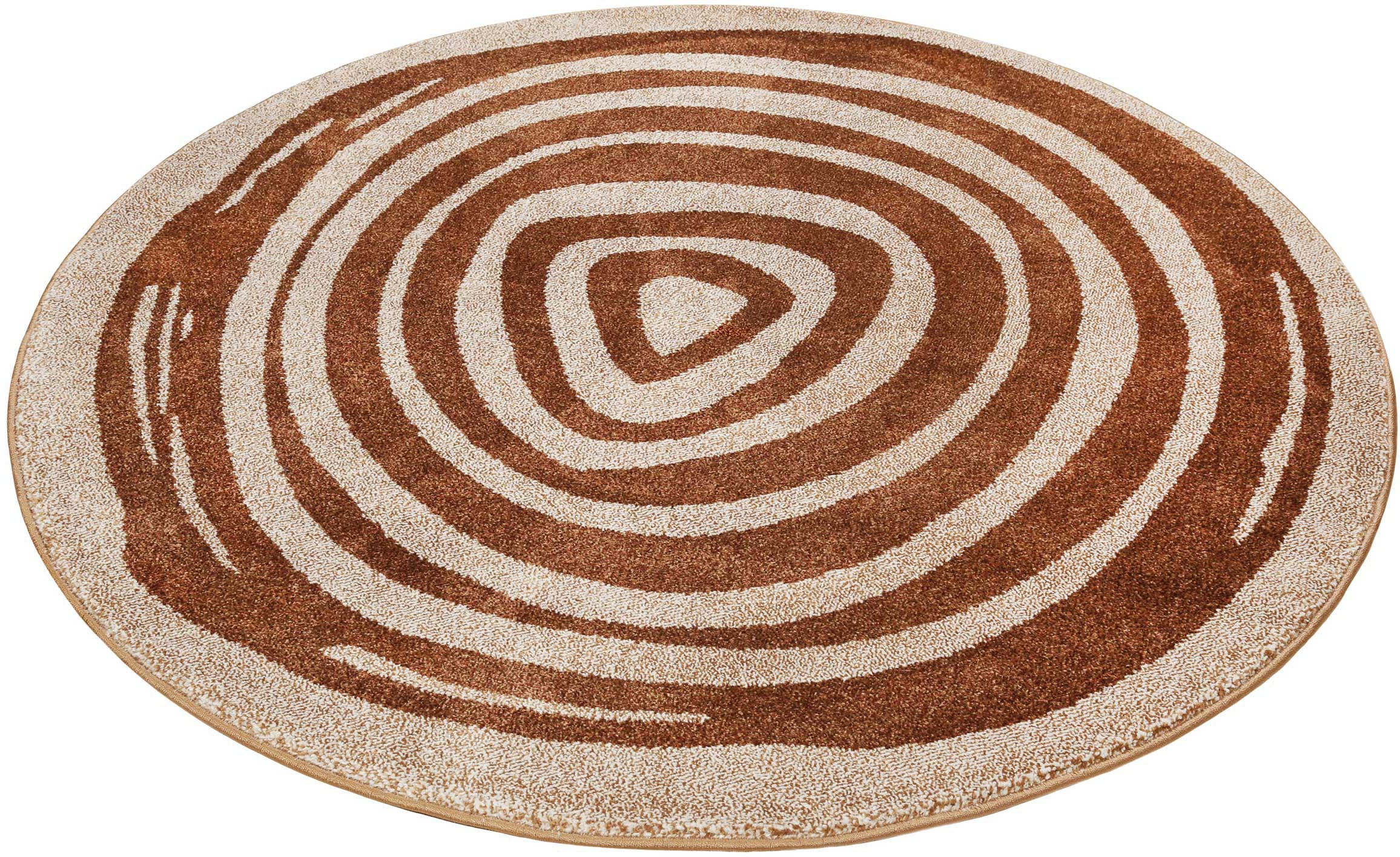 Teppich ESPRIT "Haley ESP-21032", braun, B:80cm H:13mm L:80cm Ø:80cm, Polypropylen (PP), Teppiche, Rundteppich im modernen Dessin Image