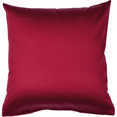Kissenbezug JANINE "Colors Mako Satin", rot (bordeaux), B:50cm L:50cm, Mako-Satin, Obermaterial: 100% Baumwolle, Kissenbezüge, mit Reißverschluss, uni Kissenhülle, feinfädig, 100% Baumwolle Image