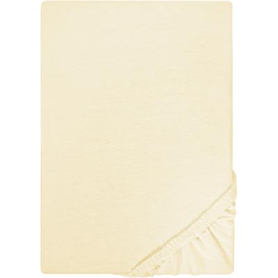 Spannbettlaken "Jersey in Gr. 90x200, 140x200 oder 180x200 cm", gelb (hellgelb), B:120cm L:200cm, Jersey, Obermaterial: 100% Baumwolle, CASTELL - MARKENBETTWÄSCHE, Laken, aus Baumwolle, für Matratzen bis 22 cm Höhe, Bettlaken, Spannbetttuch Image