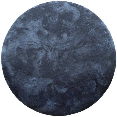 Teppich HOMIE LIVING "Pisa", blau (dunkel blau), H:25mm Ø:200cm, Polyester, Teppiche, Hochflor, Microfaser, uni, weich, Shaggy, Wohnzimmer, Schlafzimmer Image