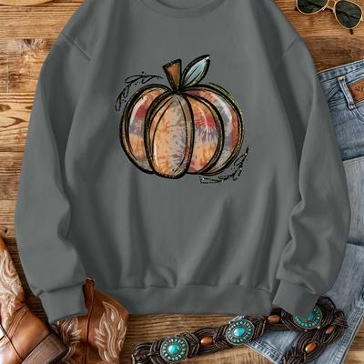 TEMU Women's Casual Crew Neck Sweatshirt With Pumpkin - 100% Polyester Knit Fabric Fall/winter Pullover Fashion Sweater Image