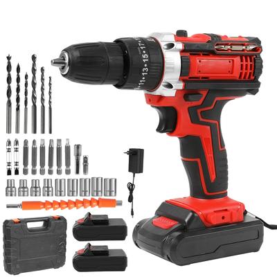 TEMU 21v Cordless Impact Drill Electric Screwdriver - 32n.m High Torque Cordless Electric Drill, 18+1 Adjustable /1500 Rpm, 1-10mm Clamping Range, Power Tool Light Image