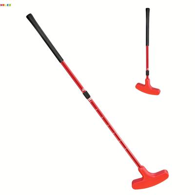 TEMU Heavy-duty Golf Pushers For Men And Women - Adjustable Length, Right-hand Or Left-handed Mini Golf Putter With Steel Shaft, Rubber Grip, And Polished Finish - Adult Golfers, Golf Accessories Image