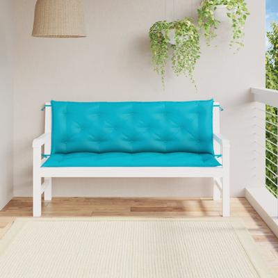 TEMU Garden Bench Cushions 2pcs. Turquoise 150x50x7 Cm Fabric Image