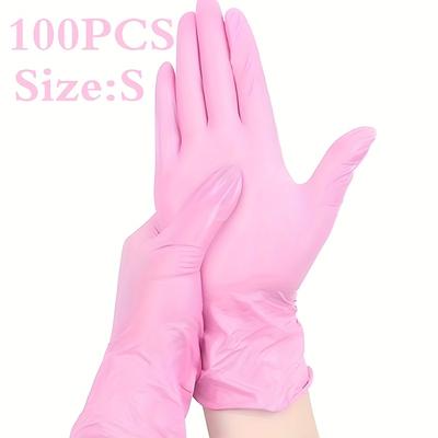 TEMU 100pcs Disposable Gloves, Durable And Elastic Household Cleaning Gloves, Waterproof, Suitable For Household Cleaning, Hair Dyeing, Pet Bathing, Universal For , Powder Free, Non-medical Gloves Image