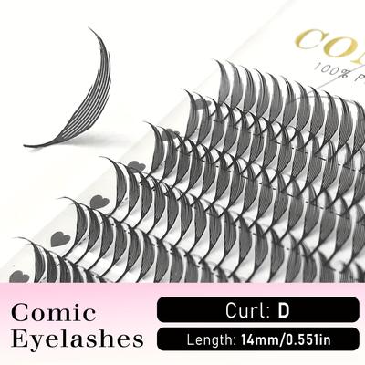 TEMU 240fans Comic Lashes C/d Auto Matic Eyelash Extension 8-15mm Animal Flowering Fan Lashes Image