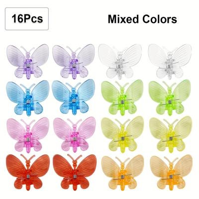 TEMU 16pcs/32pcs Orchid Clips, Plastic Plant Clips, Garden Plant Support Clips, Flower Vine Stem Clips For Indoor Garden Plant Decoration Image
