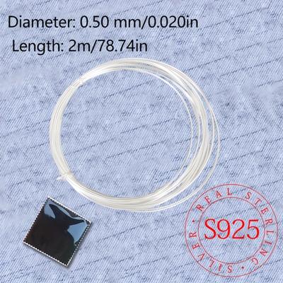 TEMU S925 Sterling Silver Wire | 0.5/0.4/0.3mm Multi-gauge | Premium Jewelry Craft Wire With Polishing Cloth | Ideal For Making & Craft Enthusiasts Image
