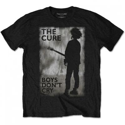 TEMU The Cure Official Men's Graphic T-shirt - Tee With White Print, Regular Fit Round Neck, Hand Wash Only, Casual Shirt For Adults, Apparel, Bohemian Style, Musicthemed Design, Nontransparent Fabric Image
