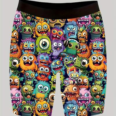 TEMU Men's Novelty Boxer Briefs - Soft, Quick-dry, Breathable Stretch Fabric With Fun Cartoon , Sports, Home & Cycling Image