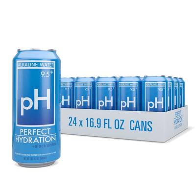 Perfect Hydration 9.5 Ph Alkaline Drinking Water, 16.9 Oz, Pack Of 12 Cans