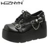Damen Stiefeletten Mode Gothic Punk lässig New Rock weibliche klobige Schuhe Metall dekoration