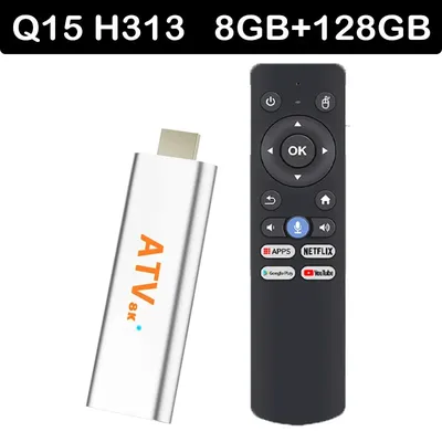 Q15 Android TV Stick Smart TV Box Allwinner H313 2,4G & 5G Wifi 8GB Rom 64GB 128GB Quad Core 8K@60fps 3D Media Player Set Top Box