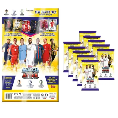 2022/23 Topps Match Attax NEUES STARTERPACK Set Champions Football Collection Card Fan Geschenk Image