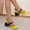 2023 neue Bequeme Gelb Grün Frauen Formale Pumps Mode High Heels Dame Kleid Schuhe Plus Kleine Große