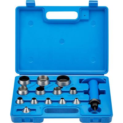 Wiltec - Lochstanzer Set 13 in 1, Locheisensatz 13-teilig, Stanzeisen Set aus Stahl, Stanzwerkzeug Image