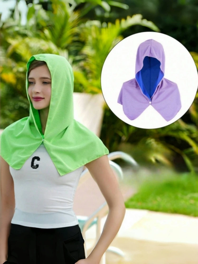 Kühlende Kapuzenhandtücher, sofortige kühlende Handtücher für Hals und Gesicht, UPF 50-Sonnenschutz, Eishandtuch für heißes Wetter, Kopftuch für