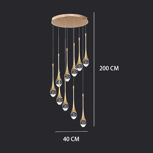 LED-Pendelleuchte, dimmbar, 3/5/6/8/10/12/16/20-Kopf, Kristall, moderne Kücheninsel-Leuchte, verstellbare Pendelleuchte für Kücheninsel, schwarz-goldener LED-Kronleuchter für Esszimmer, Schlafzimmer, Image