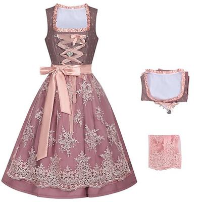 Karneval Oktoberfestbier Kostüm Stickerei Kleid Dienstmädchen Bayerisch Wiesn Damen Party Bier Festival Stoff im traditionellen Stil Image