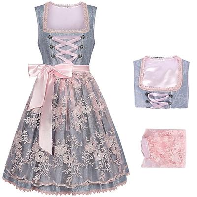Karneval Oktoberfestbier Kostüm Kleid Dienstmädchen Bayerisch Wiesn Damen Party Bier Festival Stoff im traditionellen Stil Image