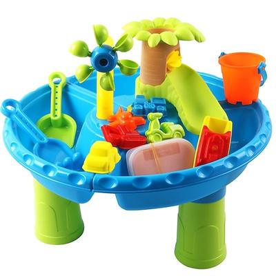 Wassertisch für Kleinkinder von 3–5 bis 1–3 Jahren – Wassertisch für Kinder im Freien – Sand-Sensoriktisch, Strand-/Sommerspielzeug, Sandkasten-Aktivitätstisch, Wasserspielzeug für draußen, Image