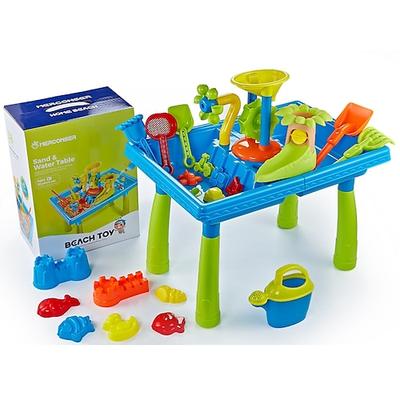 Wassertisch für Kleinkinder von 3–5 bis 1–3 Jahren – Wassertisch für Kinder im Freien – Sand-Sensoriktisch, Strand-/Sommerspielzeug, Sandkasten-Aktivitätstisch, Wasserspielzeug für draußen, Image