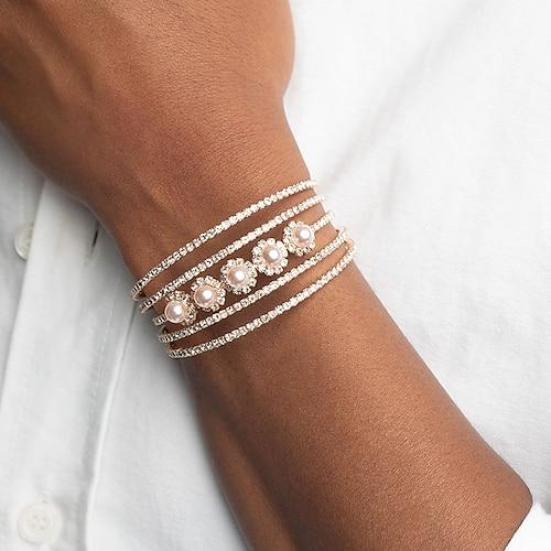 Damen Armband Schick Kostbar Elegant Stilvoll Legierung Armband Schmuck Silber / Gold Für Party