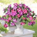 1 mazzo di fiori artificiali per esterni, finti fiori di ipomea primaverili, fiori di seta veri per fioriere da esterno, resistenti ai raggi UV, fiori finti per casa, giardino, balcone, cortile,