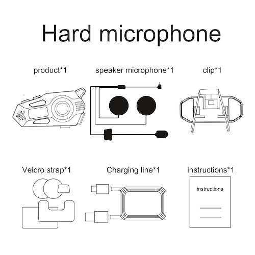 K09-Helm-Bluetooth-Kopfhörer mit Echtzeit-Gegensprechanlage, FM-Radio, Rauschunterdrückung, IPX8-Wasserdichtigkeit, langer Akku für Motorradfahrten Image