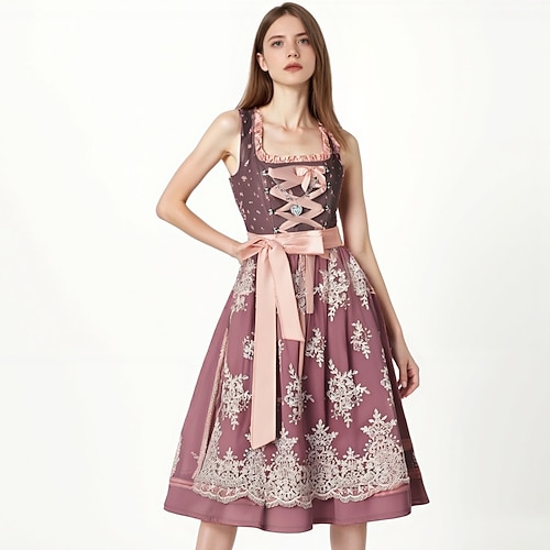 Oktoberfestbier Oktoberfest Stickerei Kleid Dienstmädchen Bayerisch Wiesn Damen Karneval Party Bier Festival Stoff im traditionellen Stil Kleid Schürze Ohne Bluse Image