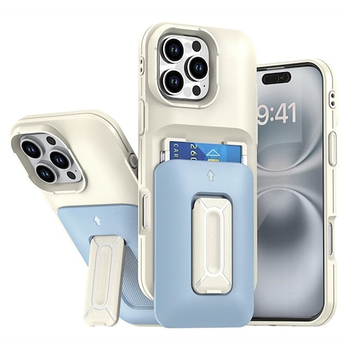 Handy Hülle Handyhüllen Für iPhone 16 15 14 Pro Max Plus 16e 13 12 11 Pro Max Rückseite Mit Ständer Stoßfest PC Image