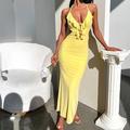 Damen Langes Kleid Maxikleid Freizeitkleid Cocktailkleid Mode elegante kleider Outdoor Party Ferien Normale Passform Einfach Ärmellos V Ausschnitt Schwarz Weiß Gelb Sommer