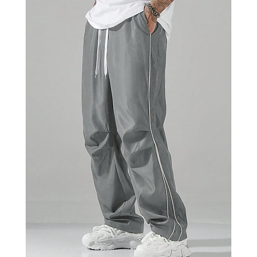 Herren Sporthose Hose Freizeithose Tasche Kordelzug Elastischer Bund Einfach Komfort Sport im Freien Täglich Mode Lässig Schwarz Blau Mikroelastisch Image