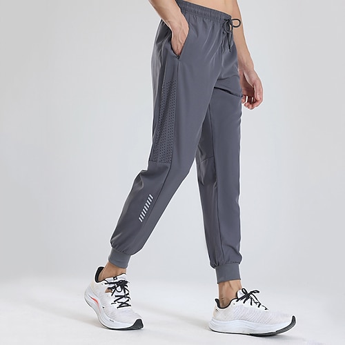Herren Hose Jogginghose Sporthose Trainingshose Tasche Kordelzug Elastischer Bund Einfach Komfort Sport im Freien Täglich Mode Lässig Schwarz Grau Mikroelastisch Image