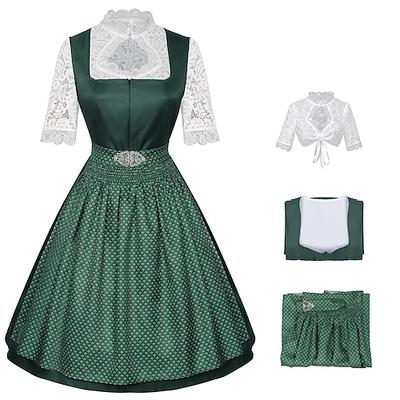 Karneval Oktoberfestbier Kostüm Kleid Dirndl Dienstmädchen Bayerisch Wiesn Damen Party Bier Festival Stoff im traditionellen Stil Image