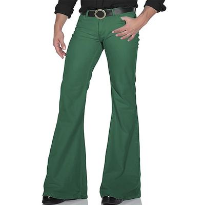 Retro Vintage 1970er Groovy Schlaghosen Hippie Disco Mittlere Hüfthöhe Einfarbig Herren Halloween Karneval Musikfestival Retro-Mottoparty Erwachsene Hose Image