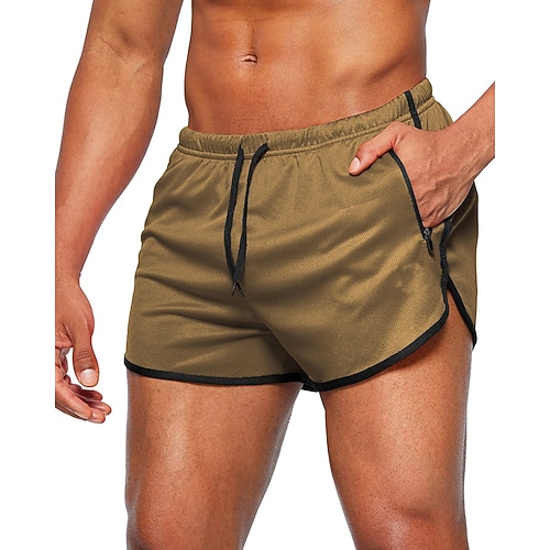 Herren Sportliche Shorts Shorts Laufshorts Turnhose Sport Täglich Schnelltrocknend Hohe Dehnung Bequem Tasche Kordelzug Elastischer Bund Einfach Kurz Gymnastik Lässig Sportkleidung Weinrot Schwarz Image