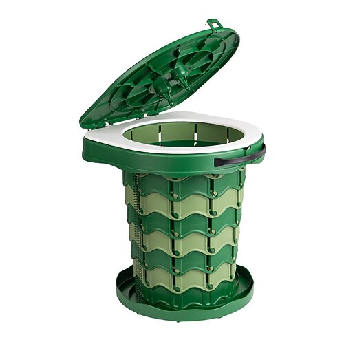 einziehbare tragbare Toilette Campingtoilette - höhenverstellbare Campingtoilette Tragbares Töpfchen für Camping Auto Reise Boot Strand Zelt und Notfallgebrauch Image