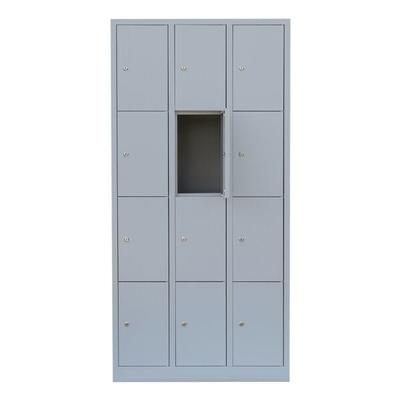 Lüllmann Schließfachschrank - 3 Abteile - 12 Fächer grau Image