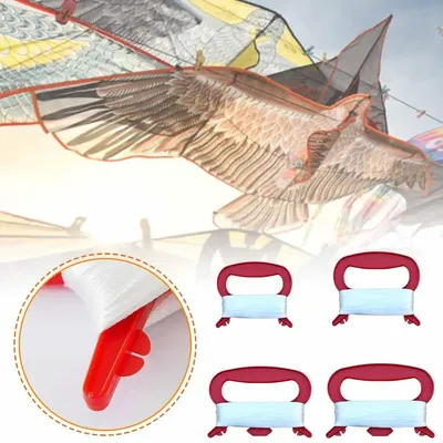 Kite Reel Hand Grip Wheel 100M Line Flyer Handle Tool Rope Line Outdoor Round Random Color for Kite Flying Mute Wheel