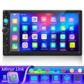 Autoradio touchscreen da 7 pollici 2DIN con mirroring per smartphone Riproduzione FM/USB/AUX/TF