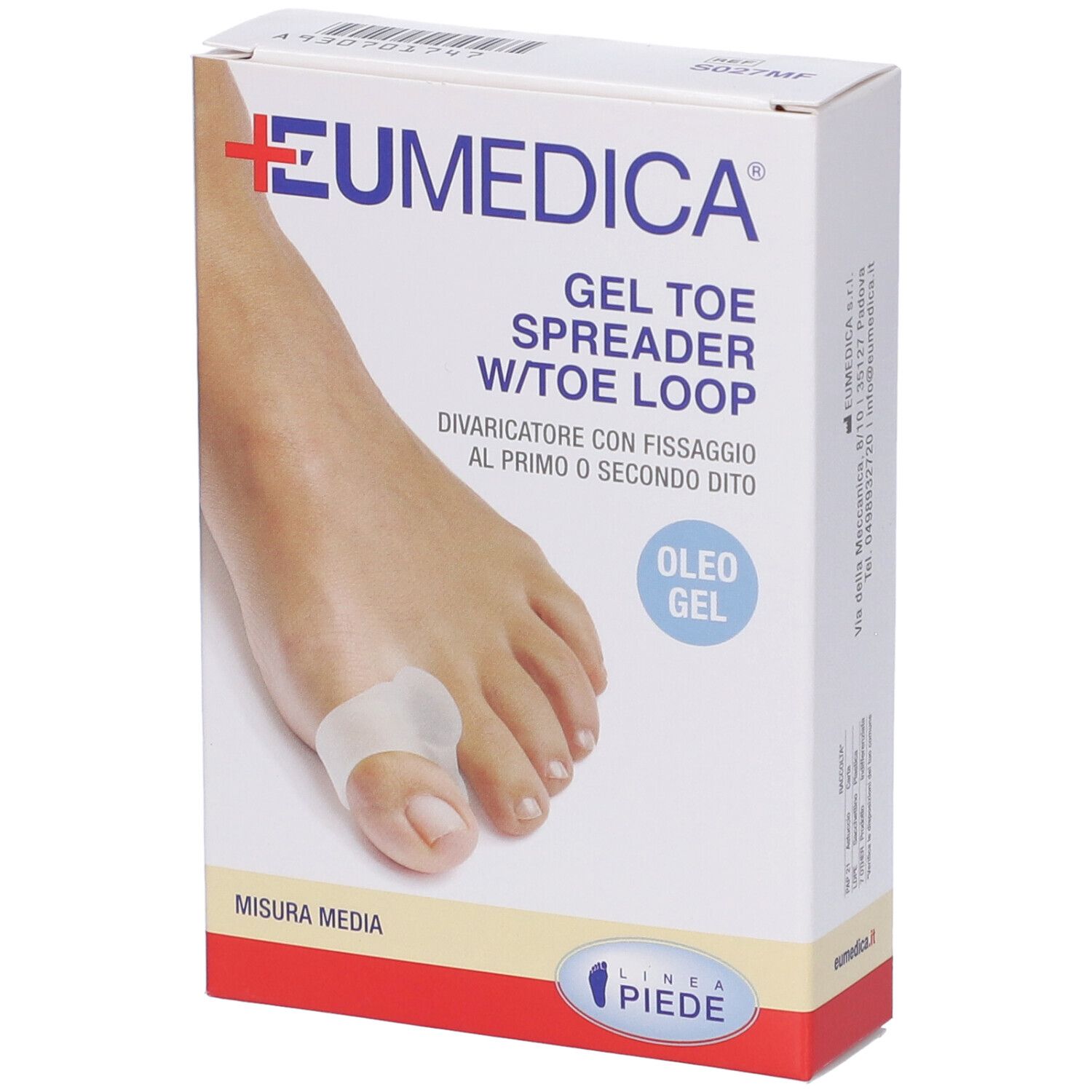 Divaricatore Gel Toe Spreader Con Anello Di Fissaggio Al Secondo Dito