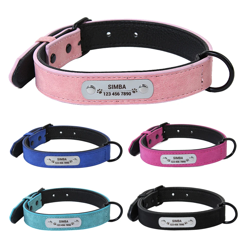 Guinzaglio per collare per cani in pelle personalizzato Set di collari e guinzagli per animali domestici personalizzati Collare in pelle resistente per cani di taglia piccola, media e grande