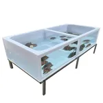 Étang à poissons en eau profonde en verre transparent, boîte d'alimentation pour tortues, haute