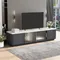 Meuble TV 160 x 40 x 44,5 cm, ouverture des tiroirs par pression, adapté pour téléviseur 70 pouces, meuble de salon, gris