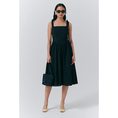 Ghost Fabiola Embroidered Cotton Strappy Dress