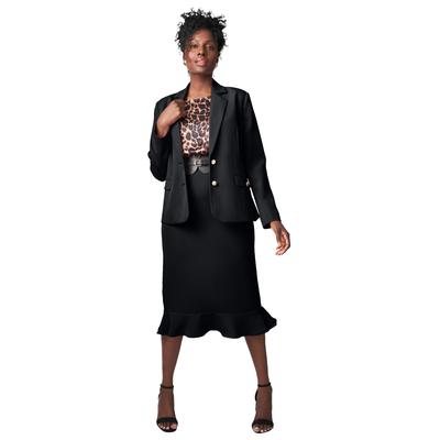 Plus Size Women's Peplum Skirt Suit by Jessica London in Black (Size 26)