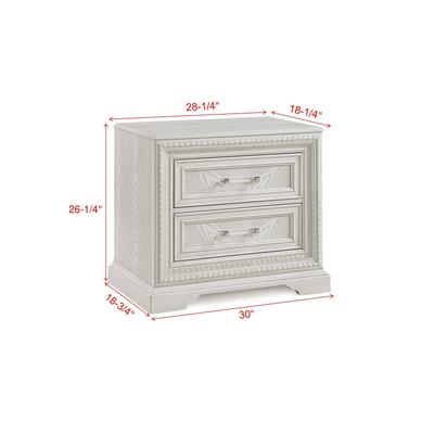 Beautiful Transitional Style 1pc 2-Drawer Nightstand Wooden Home Bedroom Furniture