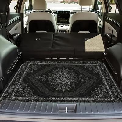 TEMU Car Trunk Mat, European Ethnic Style In Black And Gray Design, Stylish And Simple, Stain-resistant, Your Vehicle , Suitable For All , Fits Car Models Image