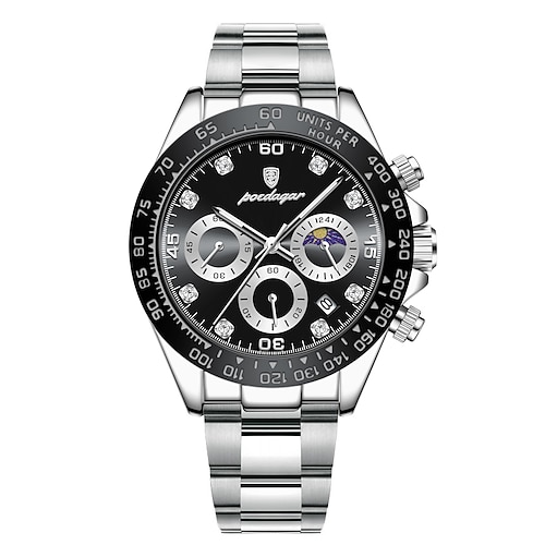 Montre de luxe pour homme, chronographe, étanche, lumineuse, date, montre-bracelet pour homme, sport de plein air, acier inoxydable, montres à quartz pour homme
